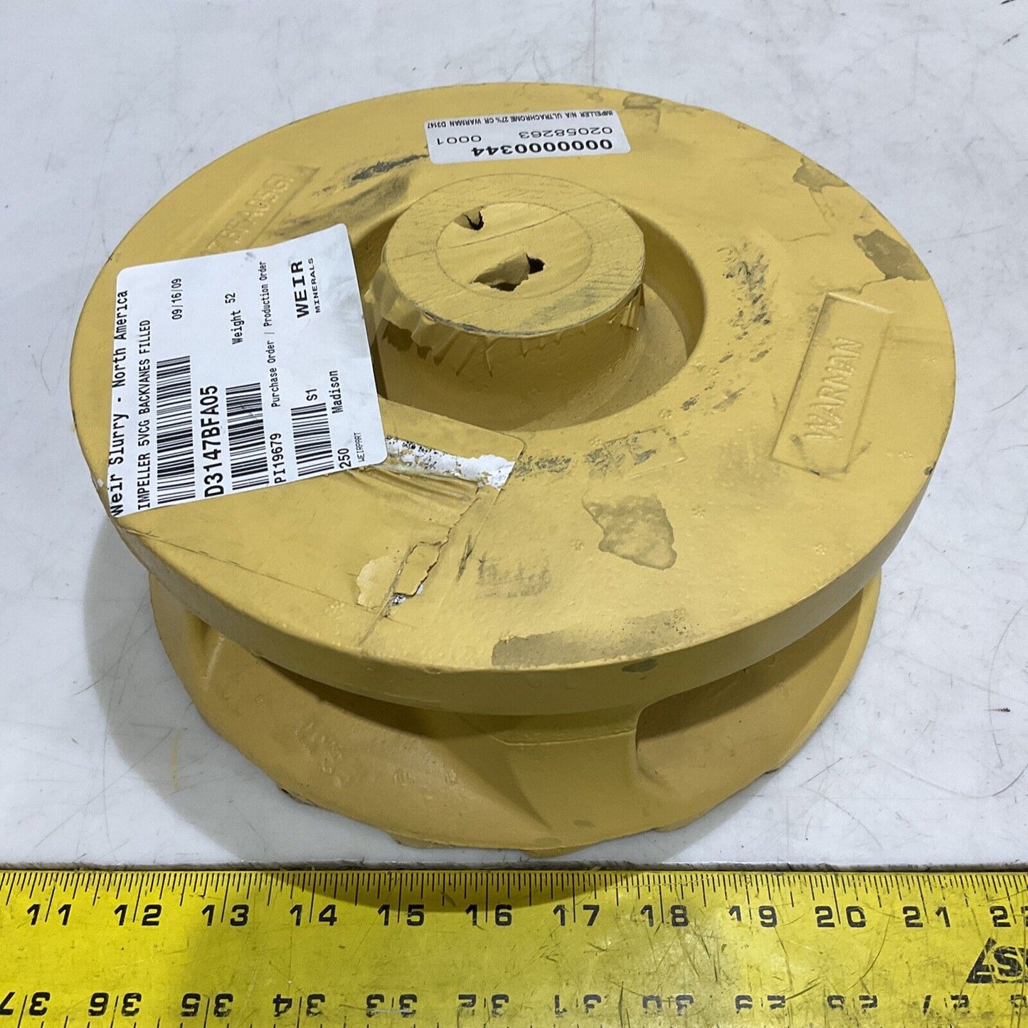 WEIR WARMEN D3147BFA05G1 D3147BFA05 5 VANE SLURRY IMPELLER 5VCG 373