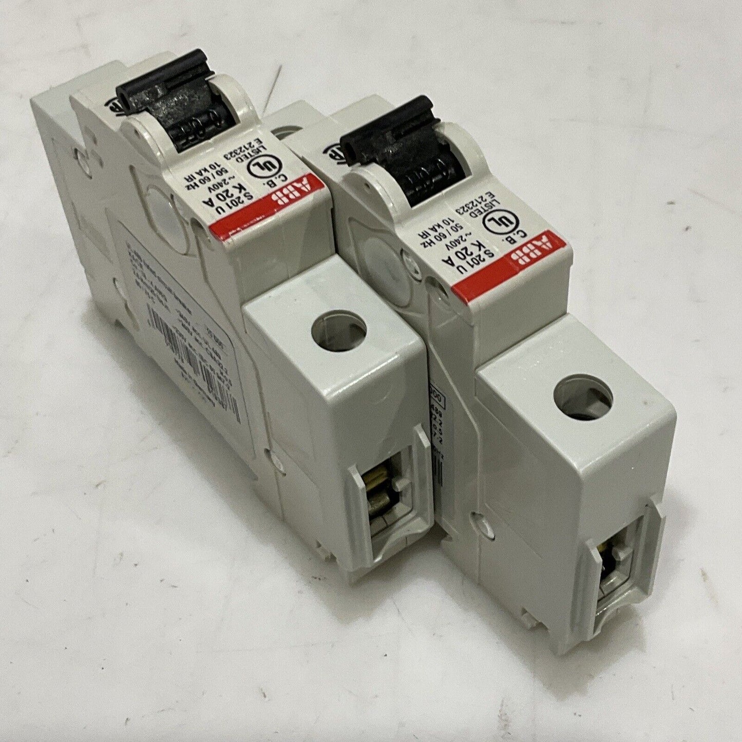 ABB S201-K20 CIRCUIT BREAKER 1 POLE 240V 50/60HZ LOT OF 2 U3S