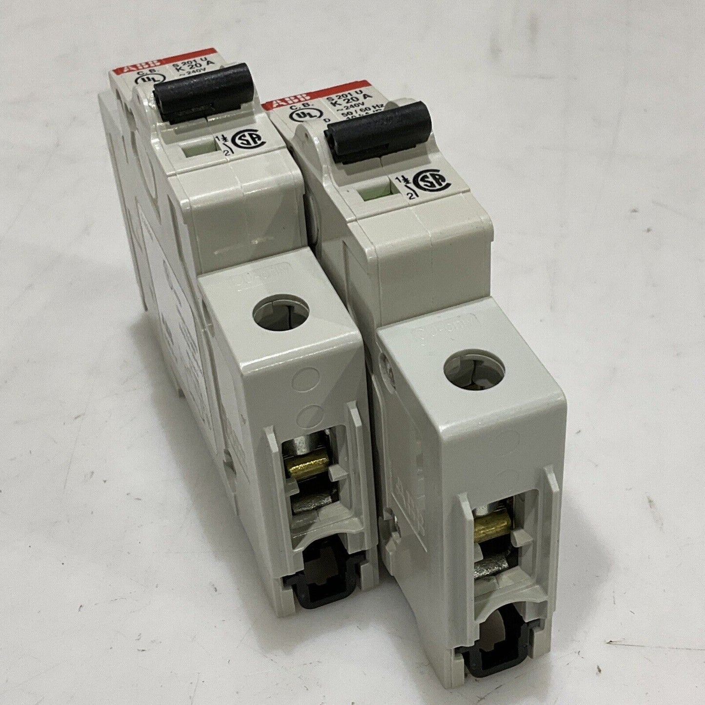 ABB S201-K20 CIRCUIT BREAKER 1 POLE 240V 50/60HZ LOT OF 2 U3S