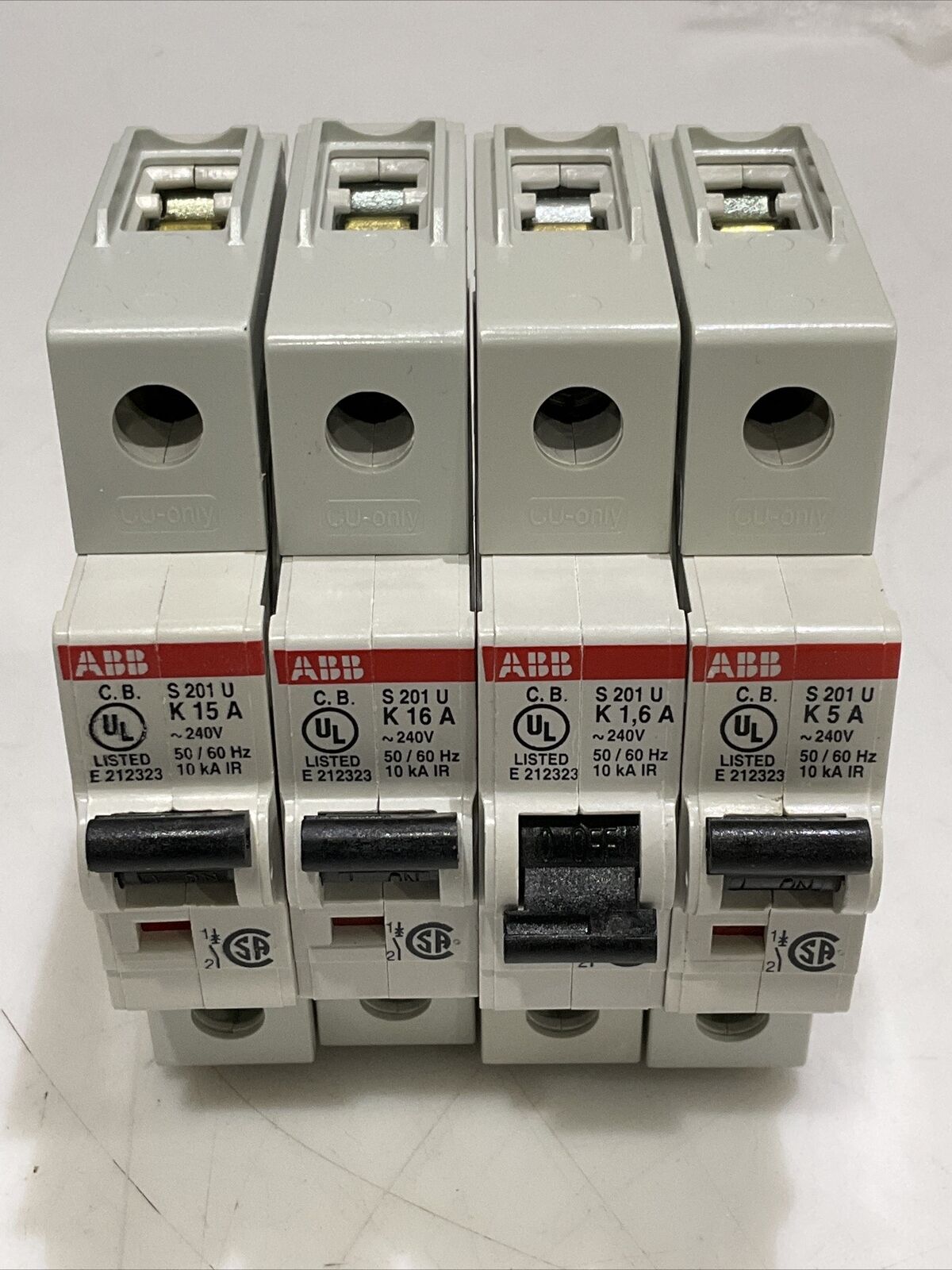 ABB S201U-K1,6 S201U-K15 S201U-K6 S201U-K5A LOT OF MINI CIRCUIT BREAKERS U3S