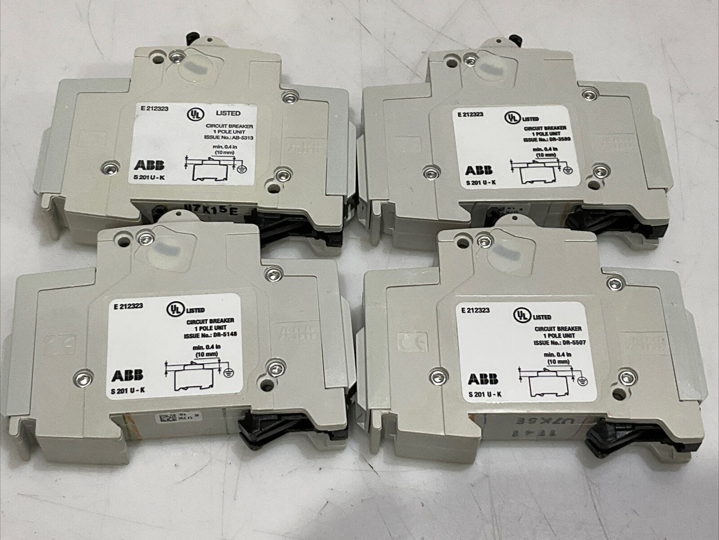 ABB S201U-K1,6 S201U-K15 S201U-K6 S201U-K5A LOT OF MINI CIRCUIT BREAKERS U3S