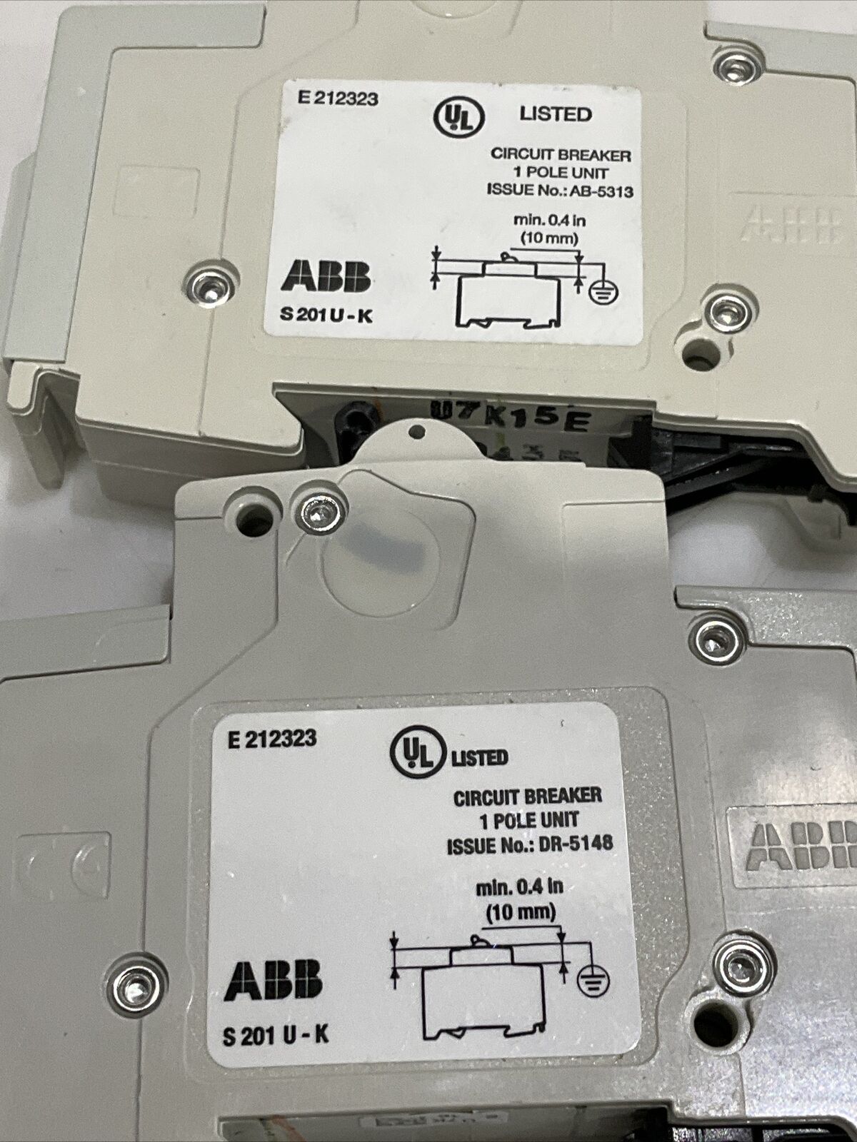 ABB S201U-K1,6 S201U-K15 S201U-K6 S201U-K5A LOT OF MINI CIRCUIT BREAKERS U3S