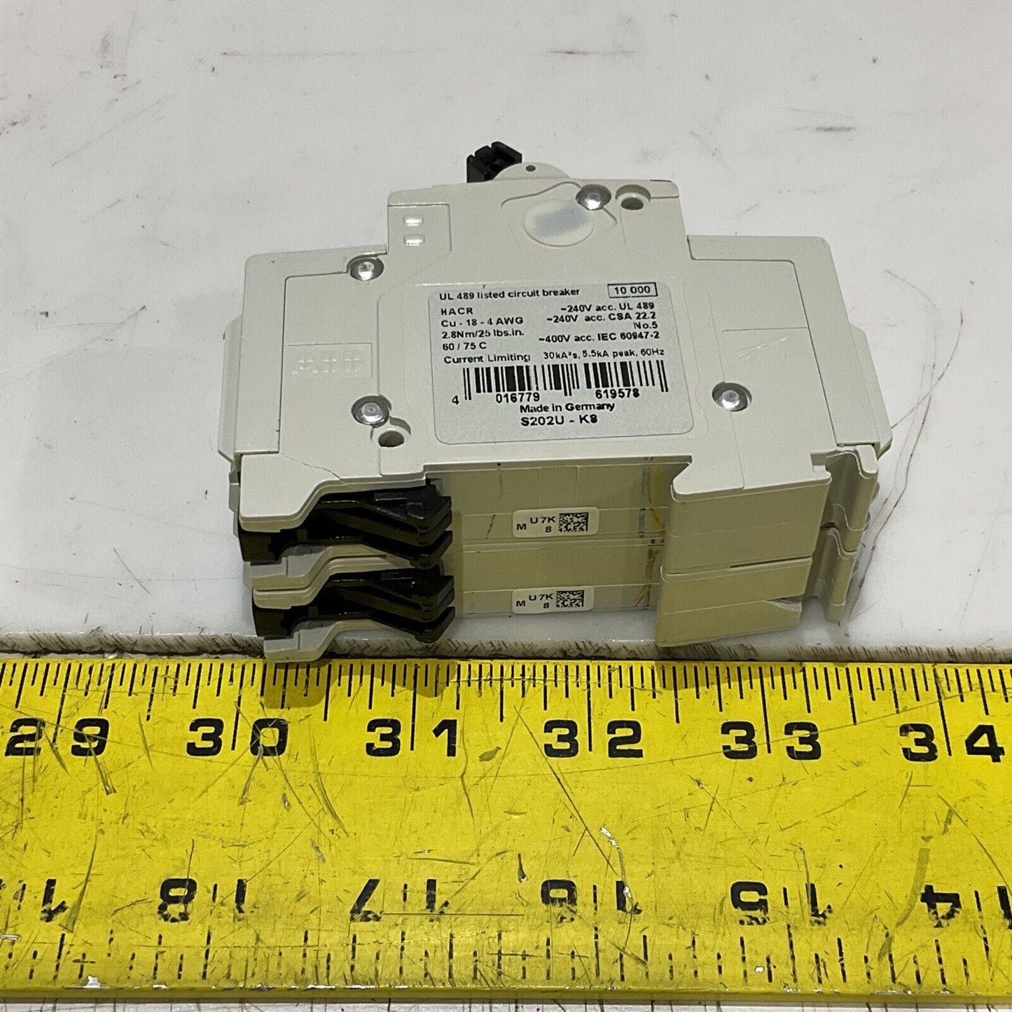 ABB S202U-K8 CIRCUIT BREAKER 240V 50/60HZ U3S