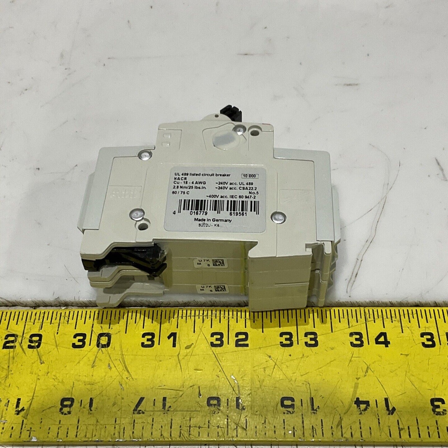 ABB S202U-K6 CIRCUIT BREAKER 6A 240V 2P UL489 50/60HZ U3S