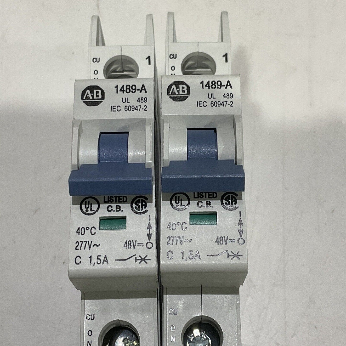 AB 1489-A AB-5321 CIRCUIT BREAKER 1 POLE UNIT 50/60HZ 240/415V LOT OF 2 U3S