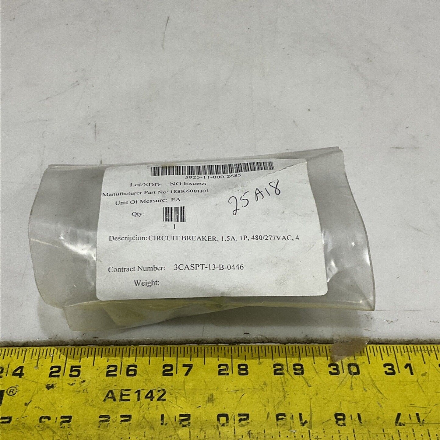 AB 1489-A AB-5321 CIRCUIT BREAKER 1 POLE UNIT 50/60HZ 240/415V LOT OF 2 U3S