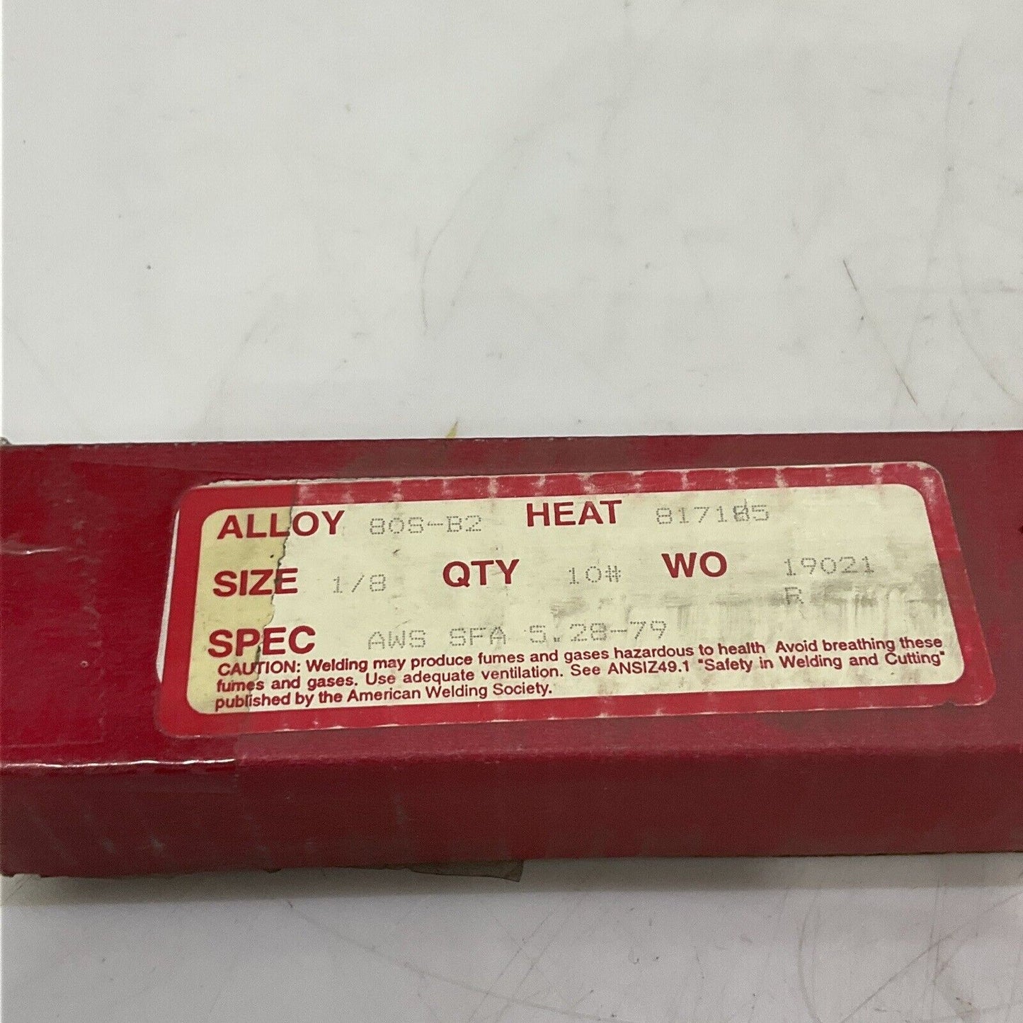 HQA 80S-B2 WELDING ELECTRODES 81785 1/8 AWS SFA 5.28-79 10 LB 90 EA 373