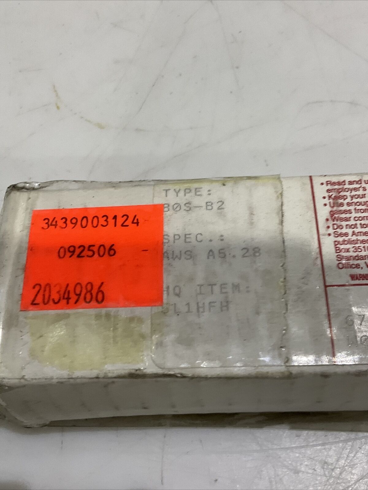 HQA 80S-B2 WELDING ELECTRODES 67009 W00000/R35969 3/32DIA 4LB  373