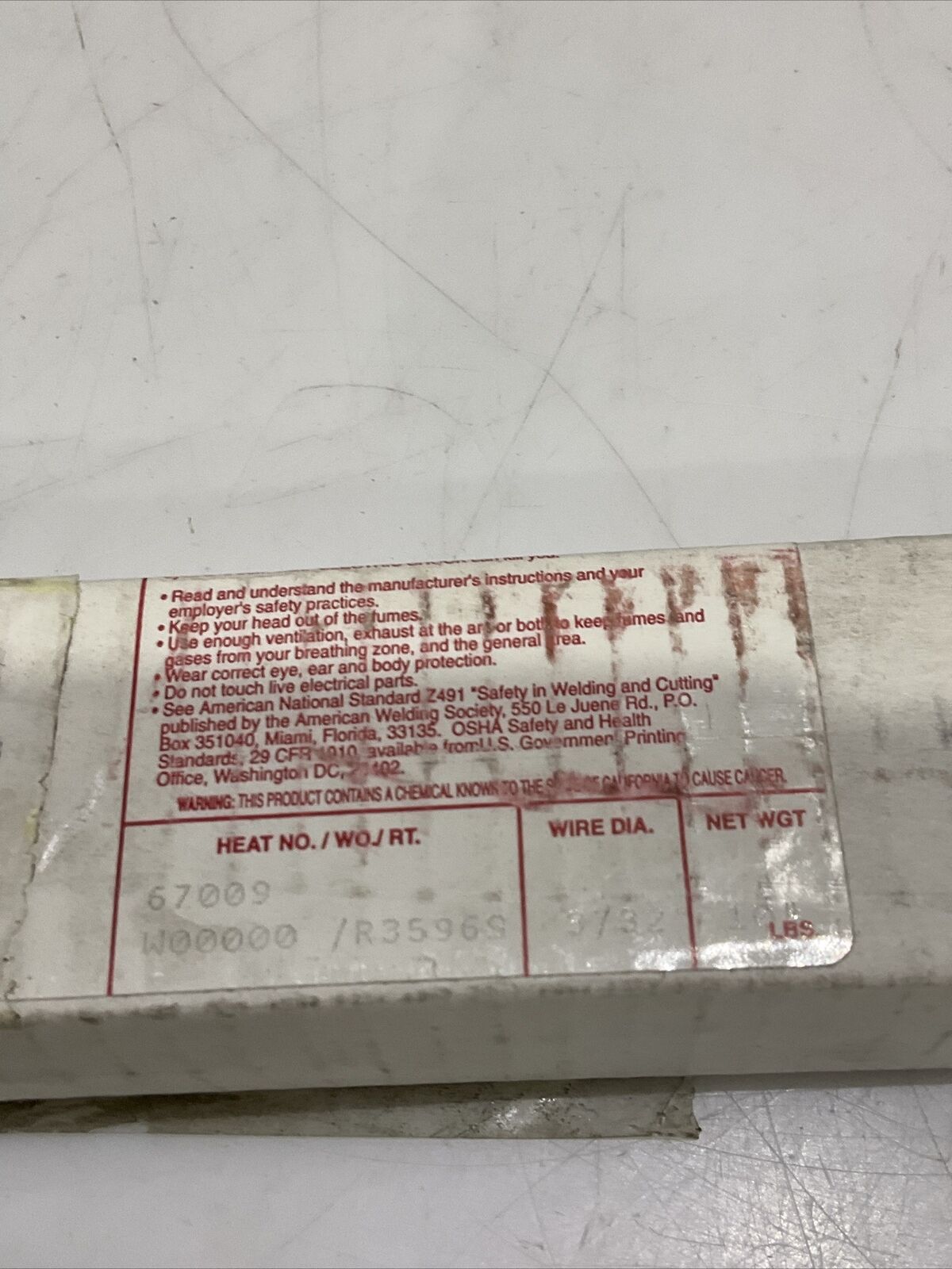 HQA 80S-B2 WELDING ELECTRODES 67009 W00000/R35969 3/32DIA 4LB  373