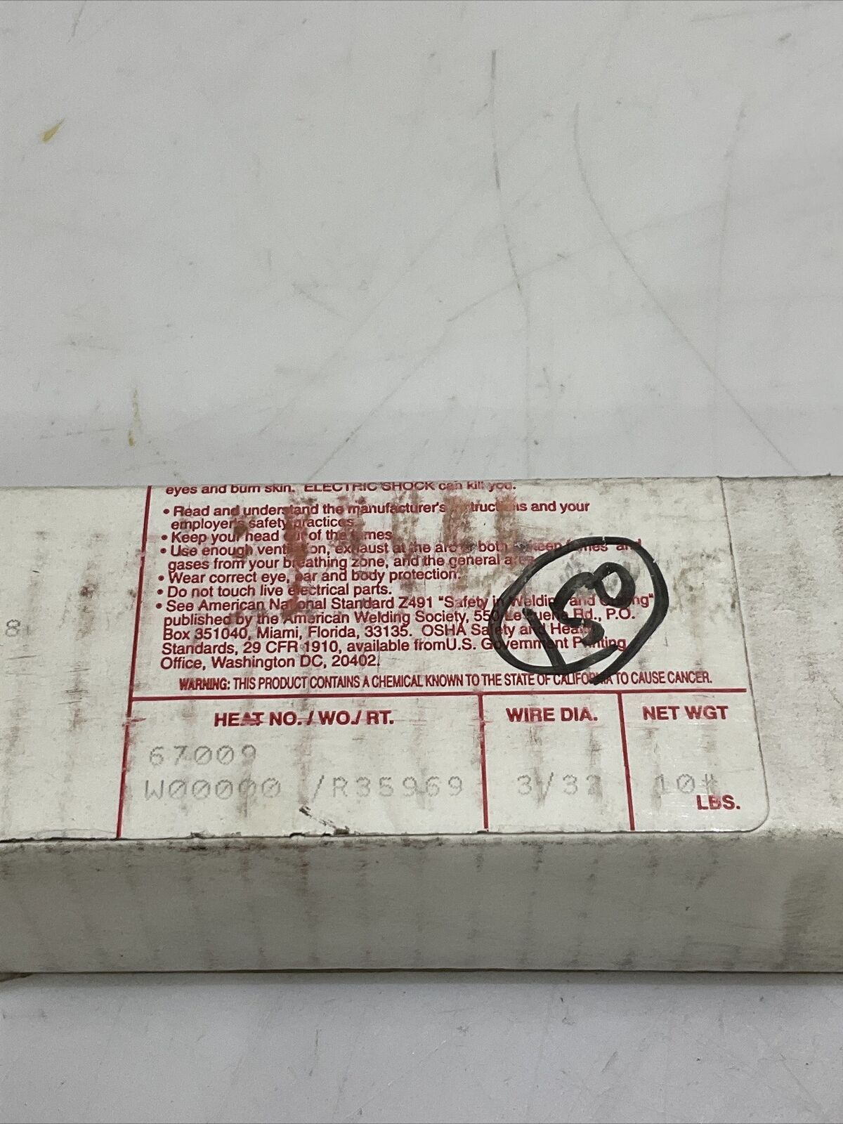 HQA 80S-B2 WELDING ELECTRODES 67009 W00000/R35969 3/32DIA 10LB 150EA 373