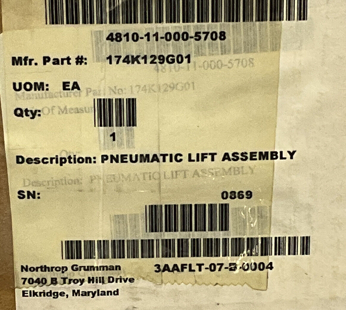 PHD ML305559-REV-D  GENERAL 174K129G01 PNEUMATIC LIFT ASSEMBLY U3S
