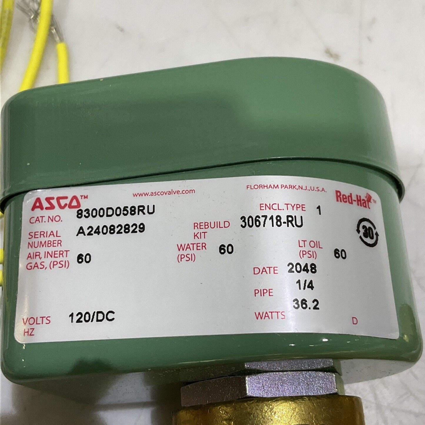 ASCO 8300D058RU SOLENOID VALVE 3-WAY 1/4 120V 36.2 W 373