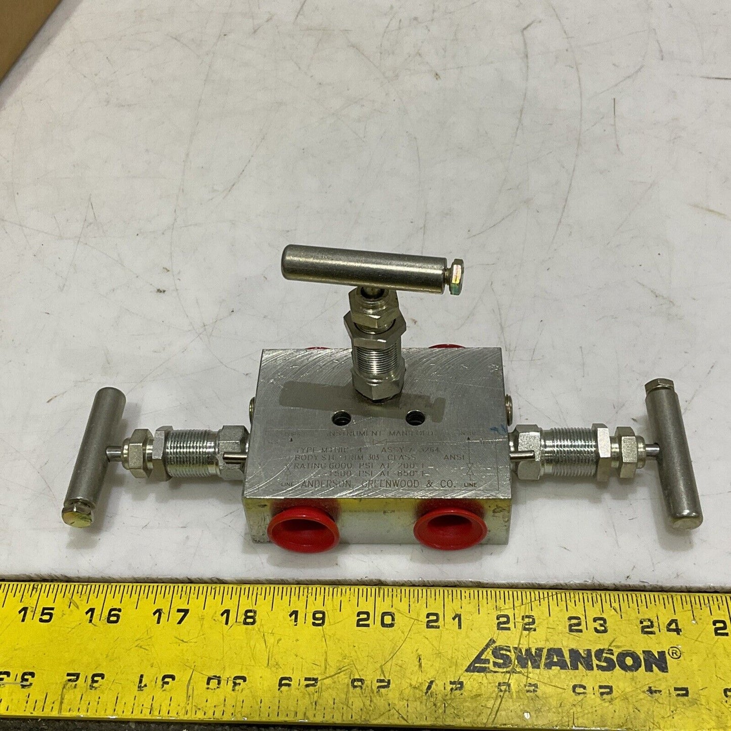 ANDERSON GREENWOOD M1HIC-4 G464 MANIFOLD 6000 PSI 02.8158.560 373