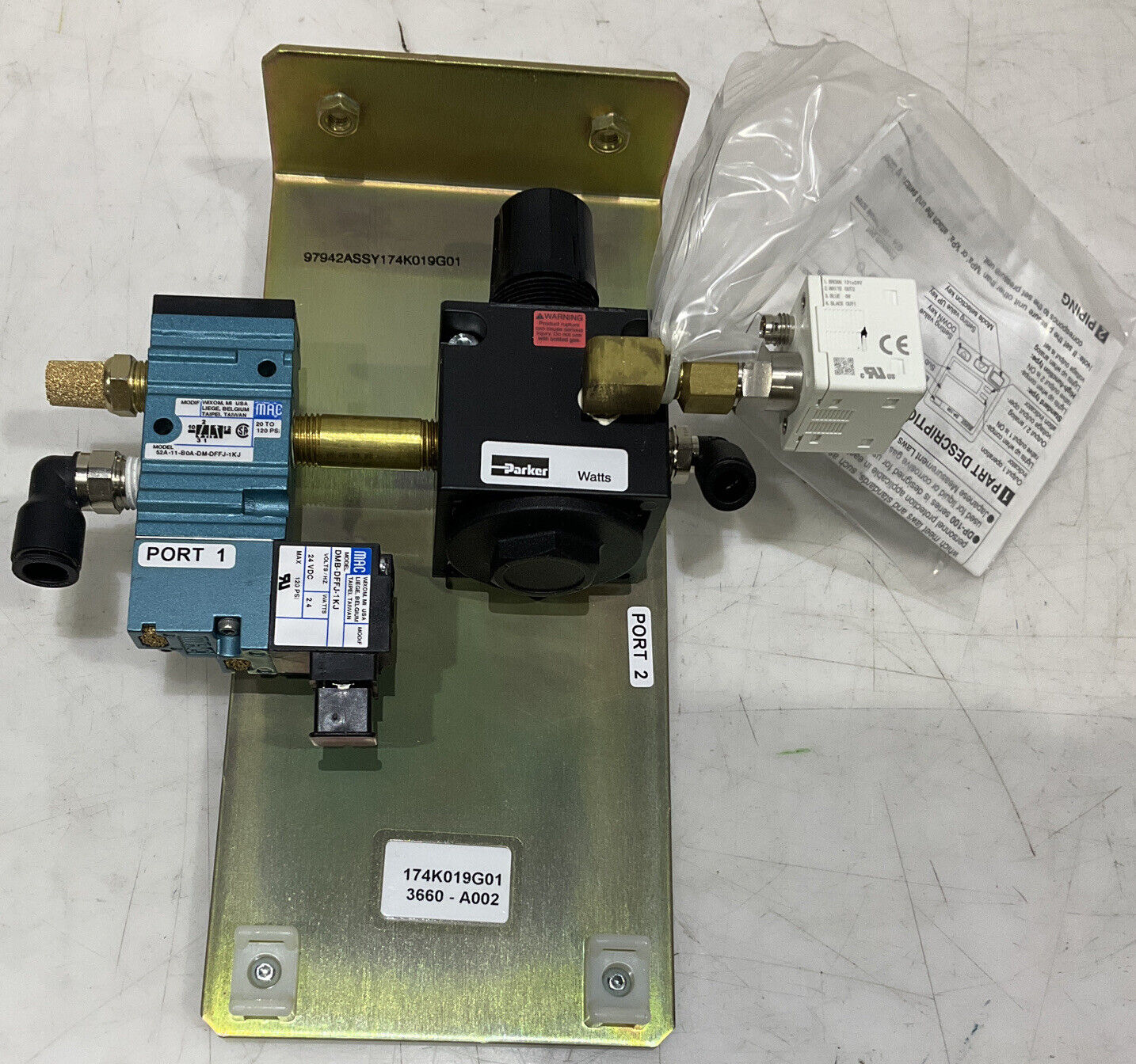 GENERAL SUNX DP-100 174K019G01 INJECTOR NOZZLE PNEUMATIC ASSEMBLY U3S