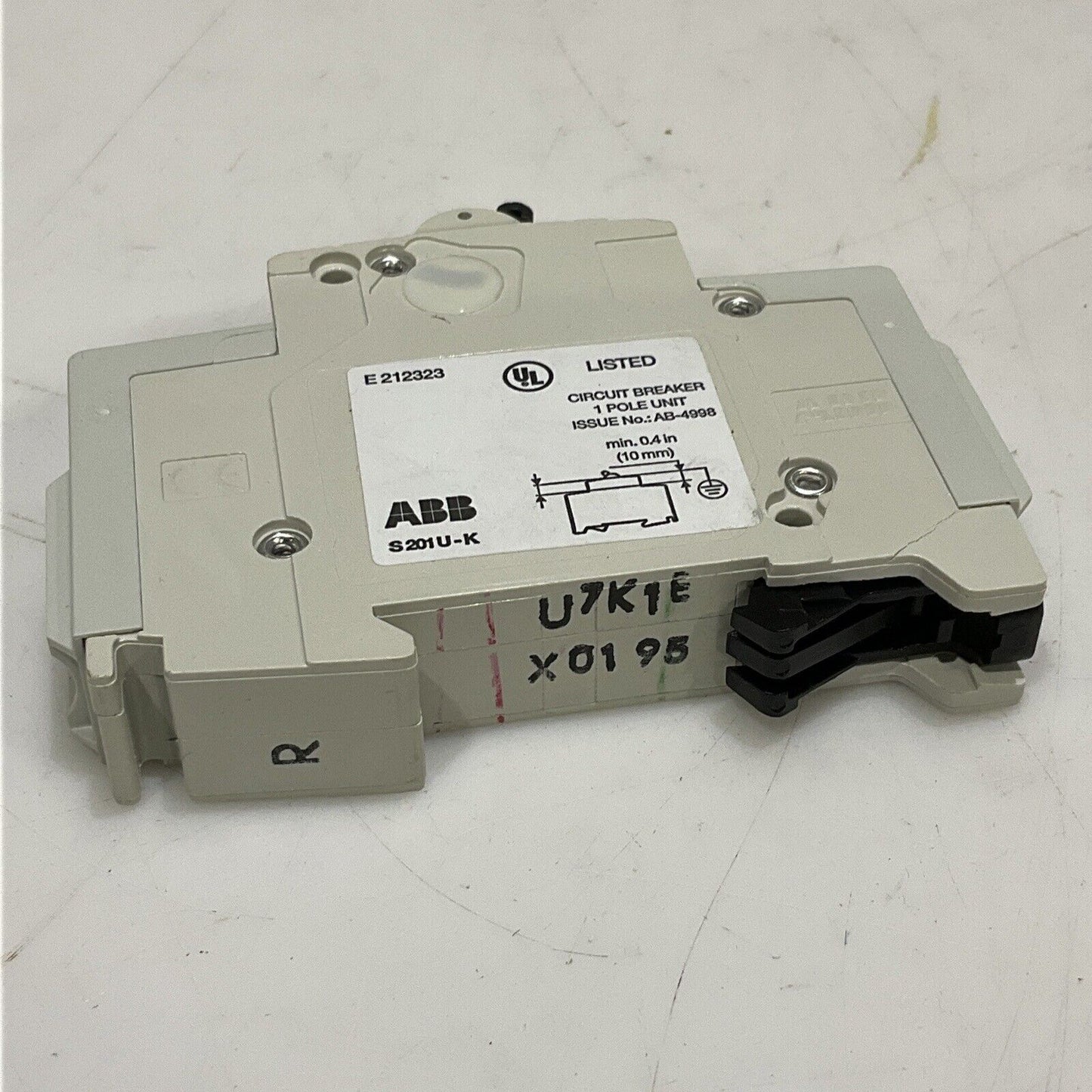 ABB S201U-K S201UK1A CIRCUIT BREAKER 1 POLE UNIT 240V 50/60HZ U3S