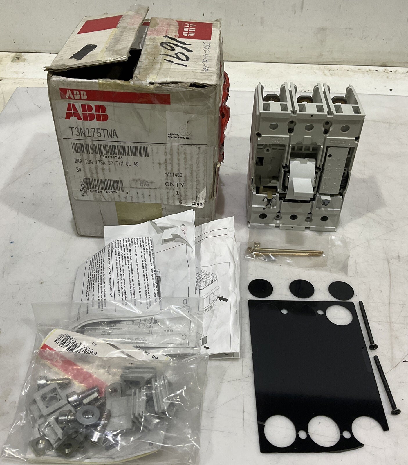 ABB T3N175TWA 175A CIRCUIT BREAKER U3S