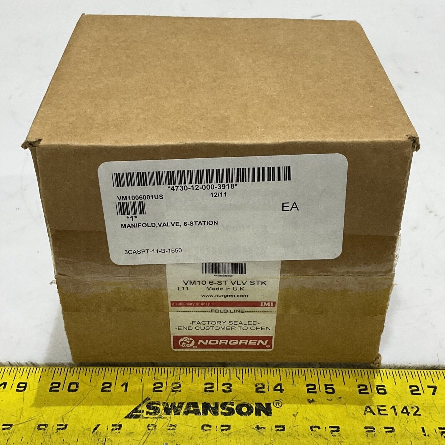 NORGREN VM10- 6-ST VLV STK MANIFOLD VALVE 6STATION 25W MPOLE NEG VM1006001US U3S