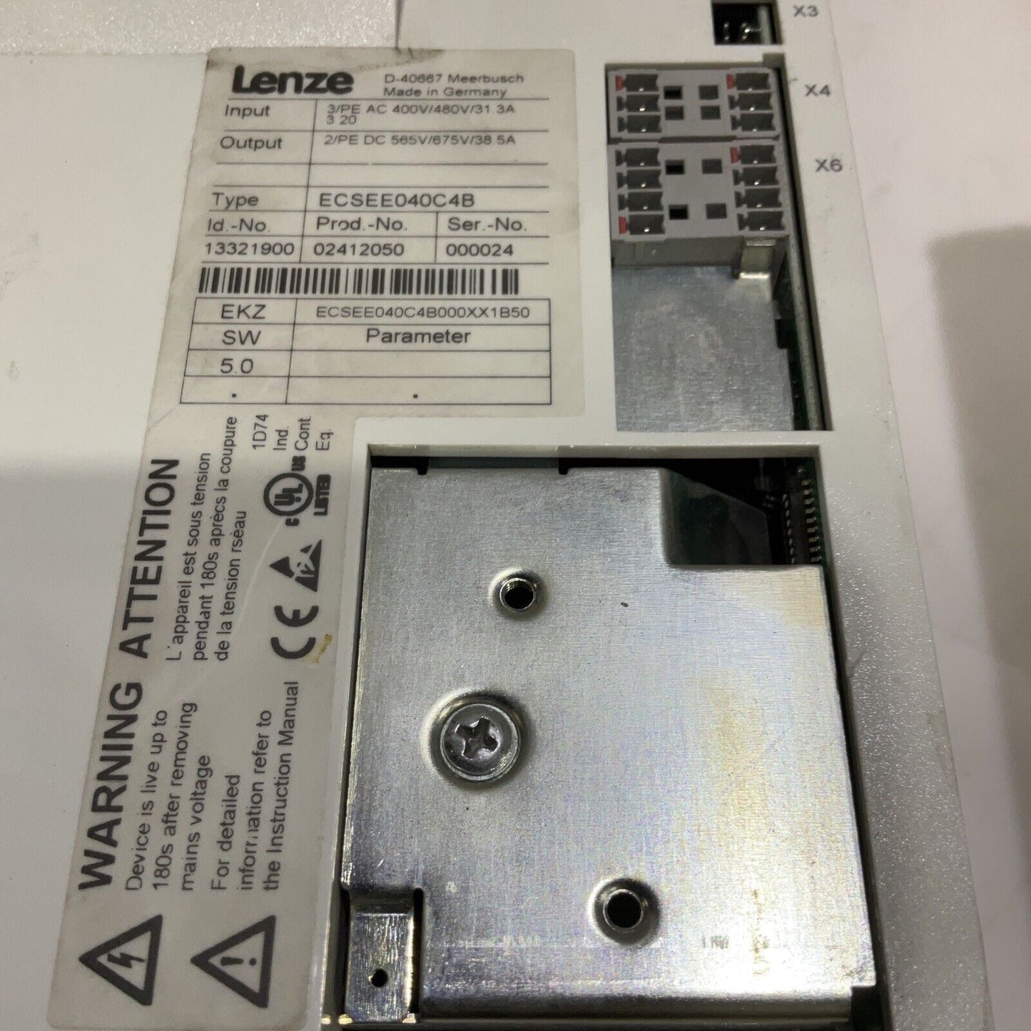 LENZE ECSEE040C48 POWER SUPPLY MODULE U3S