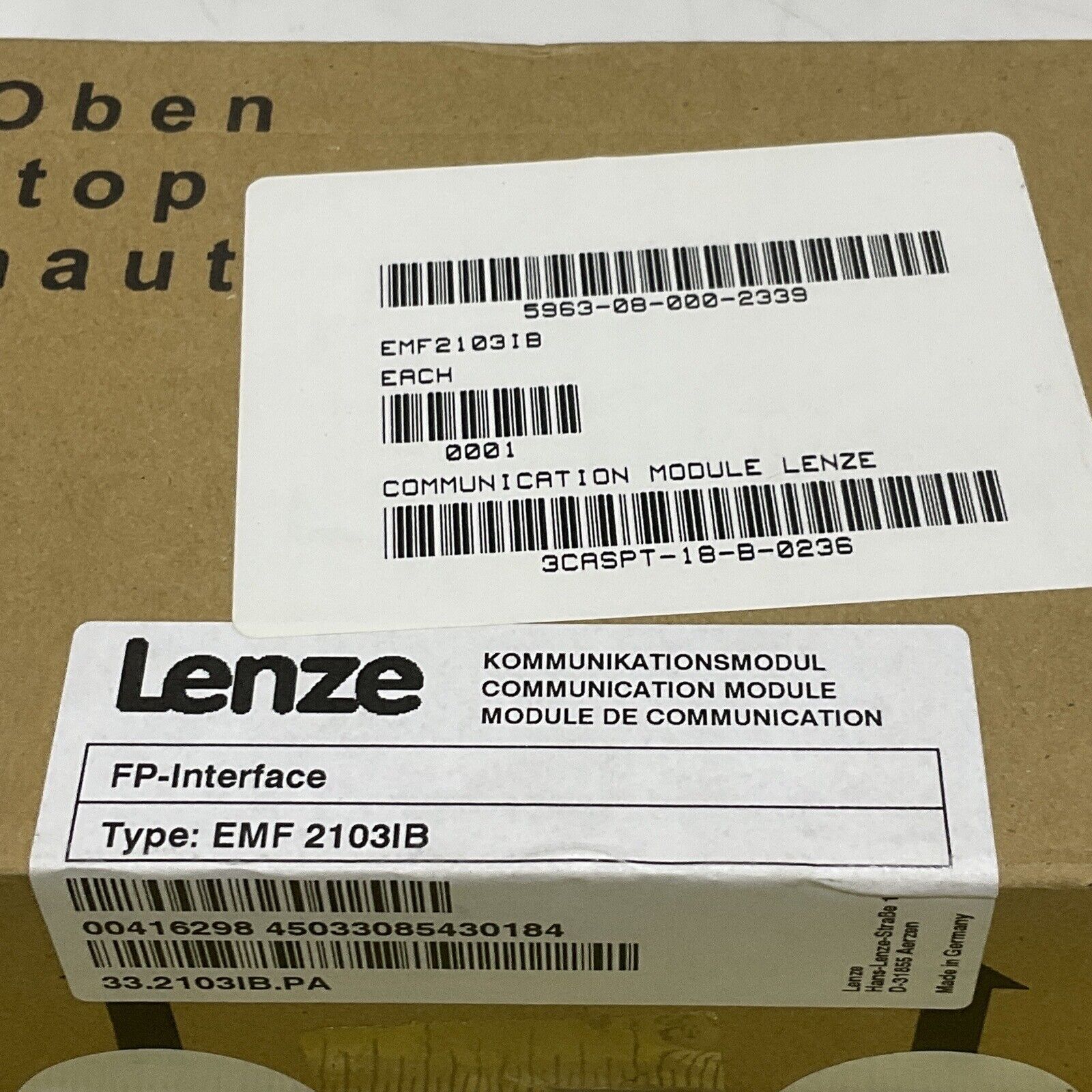LENZE EMF 2103IB FP INTERFACE COMMUNICATION MODULE U3S – Industrial ...
