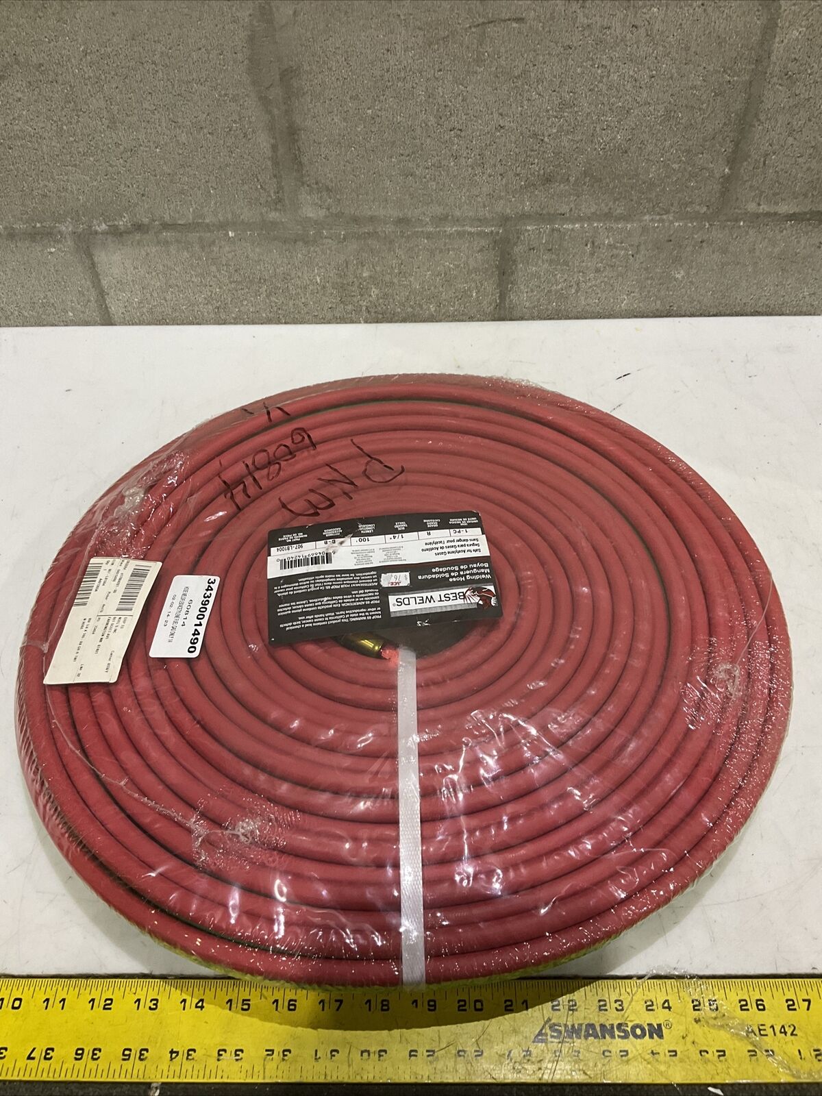 BESTWELDS 907-LB1004 WELDING HOSE 1-PC R 1/4” 100’ B-B 373