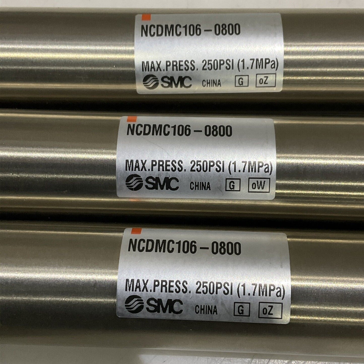 SMC NCDMC106-0800 AIR CYLINDER 250 PSI (1.7 MPA) LOT OF 3 U3S