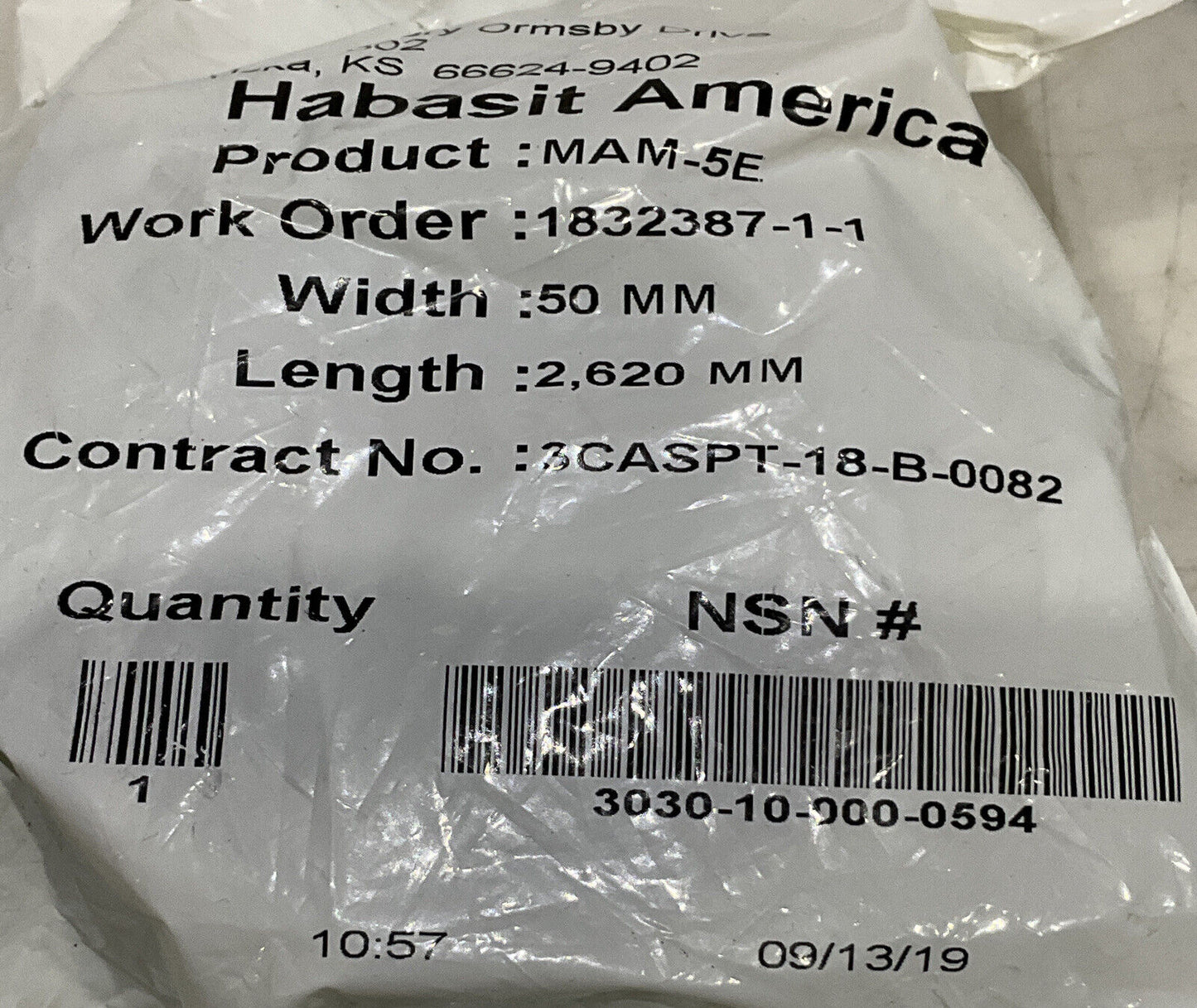 HABASIT AMERICA MAM-5E 50MM 2620MM BELT LOT OF 3 U3S