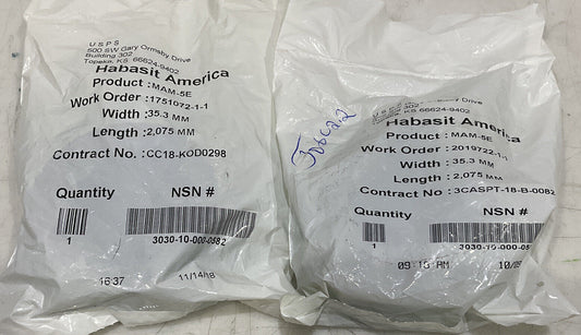 HABASIT AMERICA MAM-5E 35.3MM 2075MM BELT LOT OF 2 U3S