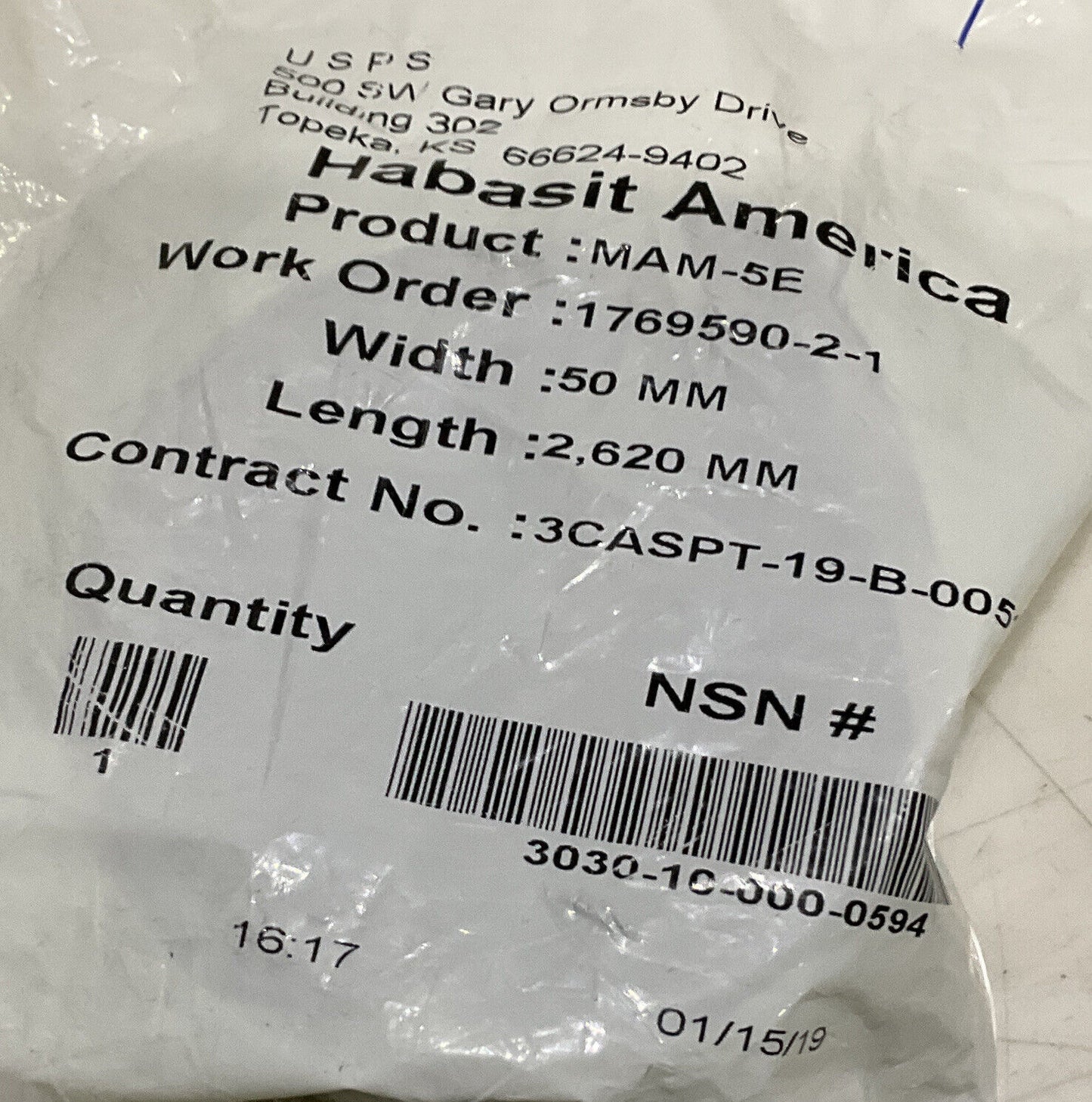 HABASIT AMERICA MAM-5E 50MM 2620MM BELT LOT OF 3 U3S
