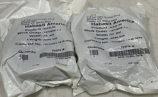 HABASIT AMERICA MAM-5E 35MM 4440MM BELT LOT OF 2 U3S