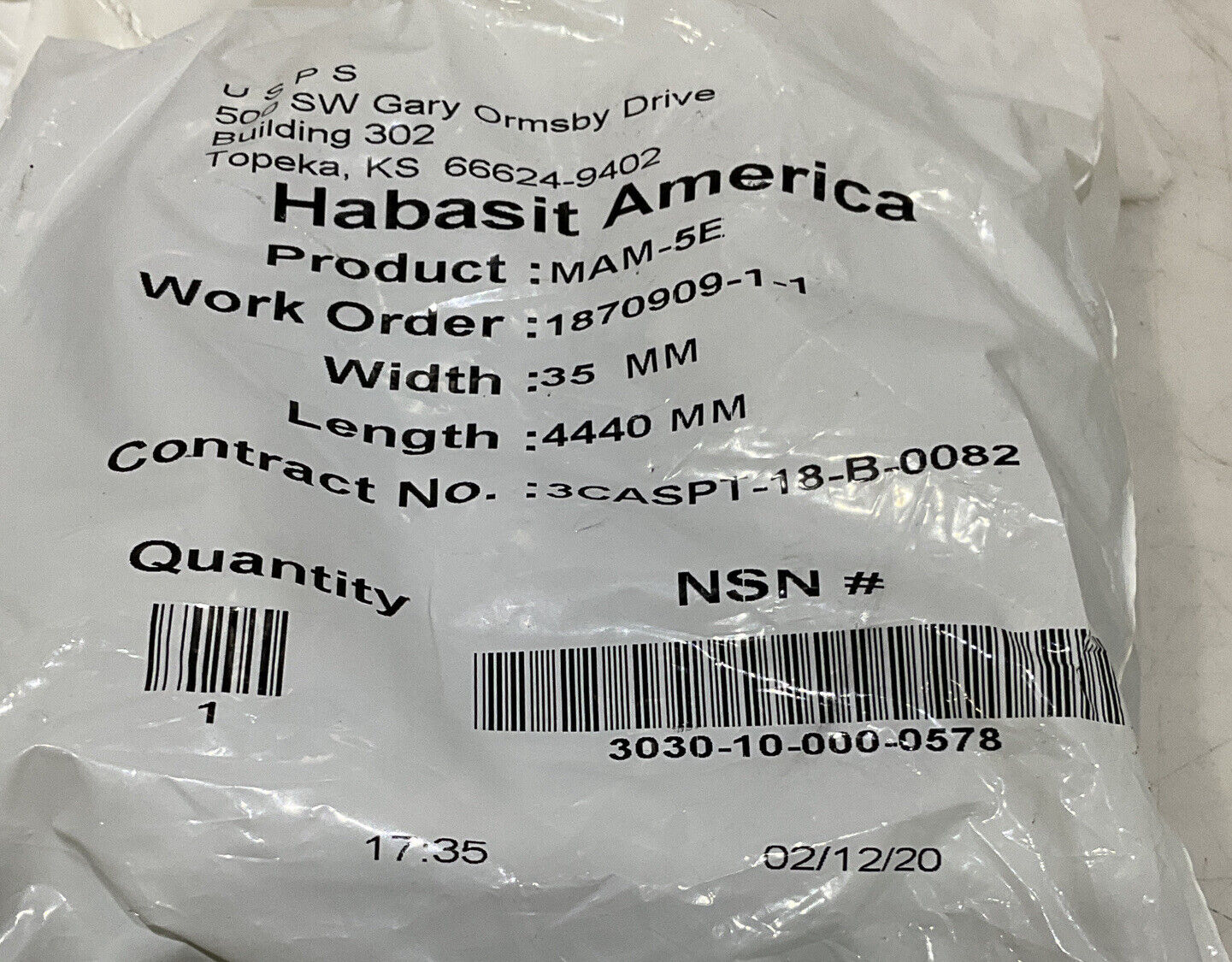 HABASIT AMERICA MAM-5E 35MM 4440MM BELT LOT OF 2 U3S