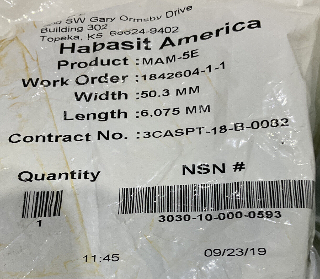 HABASIT AMERICA MAM-5E 50.3MM 6075MM BELT LOT OF 2 U3S