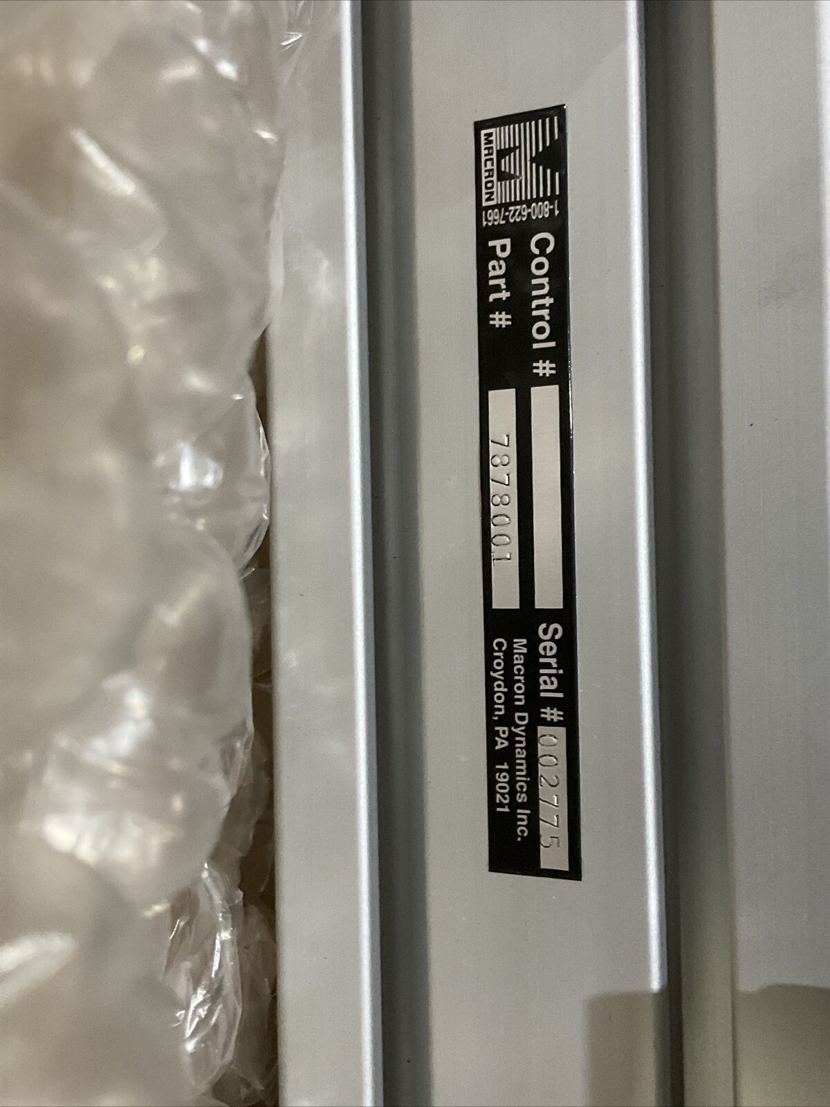 MACRON DYNAMICS 7878001 PIVOT TRAY ACTUATOR LINEAR RAIL U3S