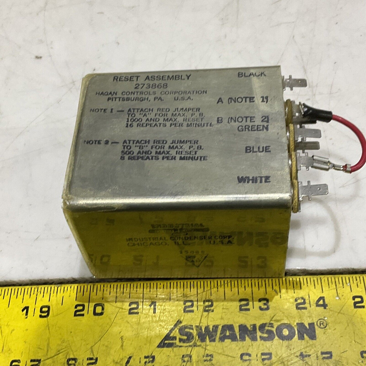 HOGAN CONTROLS 273868 RESET ASSEMBLY FOR VOLVO 373