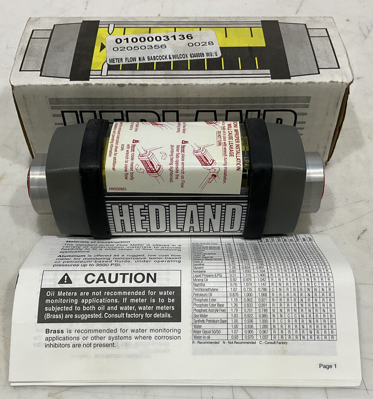 HEDLAND H601A-001 6348009 FLOW METER 373