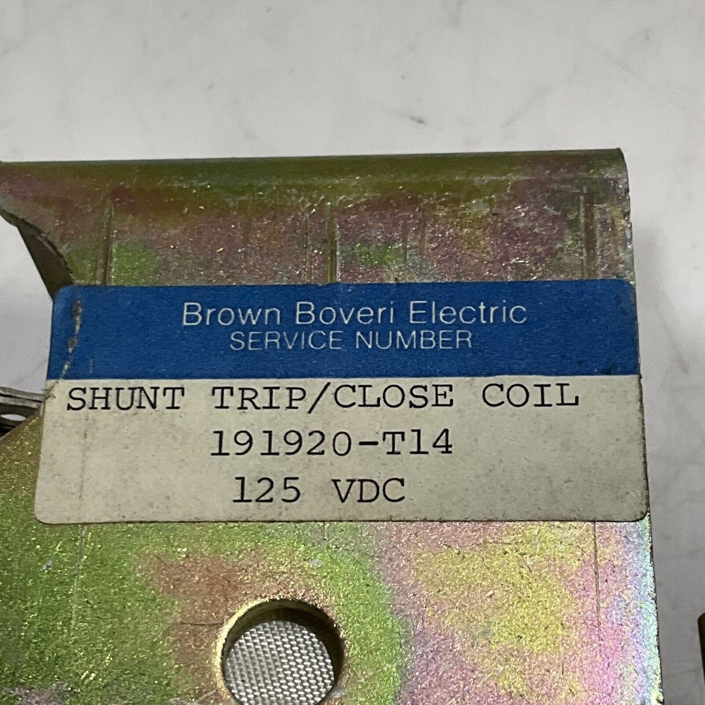 GOULD BROWN BOVERI ELECTRIC 19120-T14 CLOSE COIL SHUNT TRIP 125 VDC 373