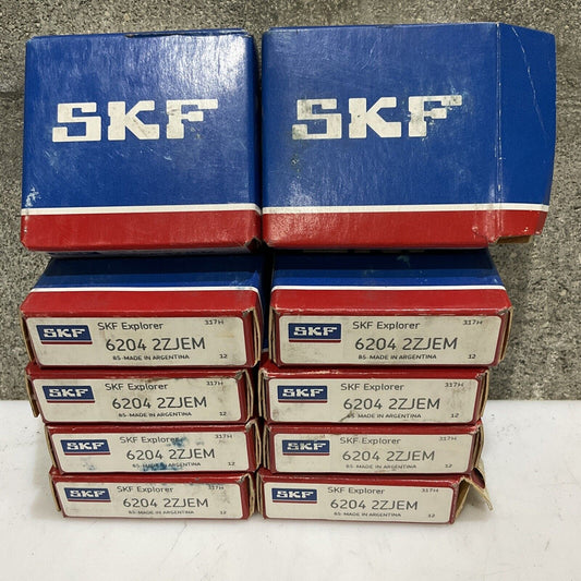 SKF 6204 2ZJEM SINGLE ROD BALL BEARING LOT OF 10 373