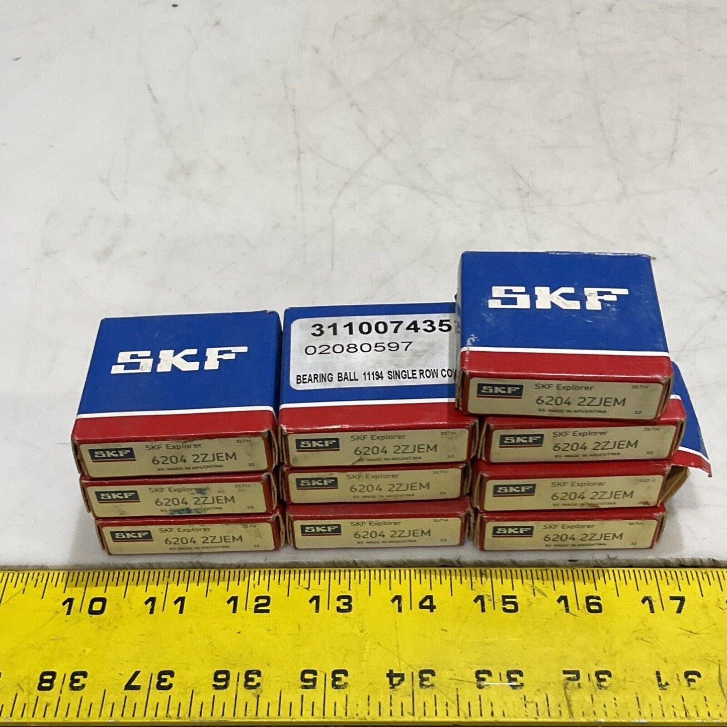 SKF 6204 2ZJEM SINGLE ROD BALL BEARING LOT OF 10 373