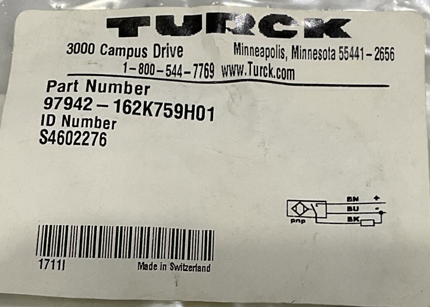TURCK 97942-162K759H01 SENSOR U3S