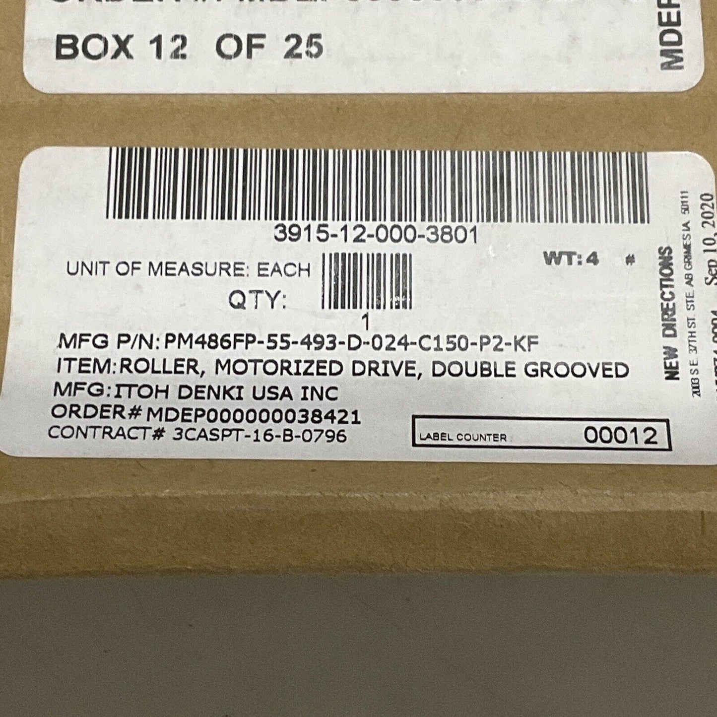 POWER MOLLER ITOH PM486FP-55-493-D-024-C150-P2-KF DOUBLE GROOVED DRIVE U3S
