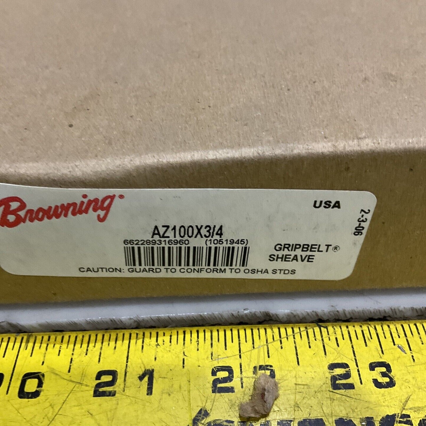 BROWNING AZ1003/4 FINISHED BORE GRIPBELT SHEAVE 3/4” BORE 1 373