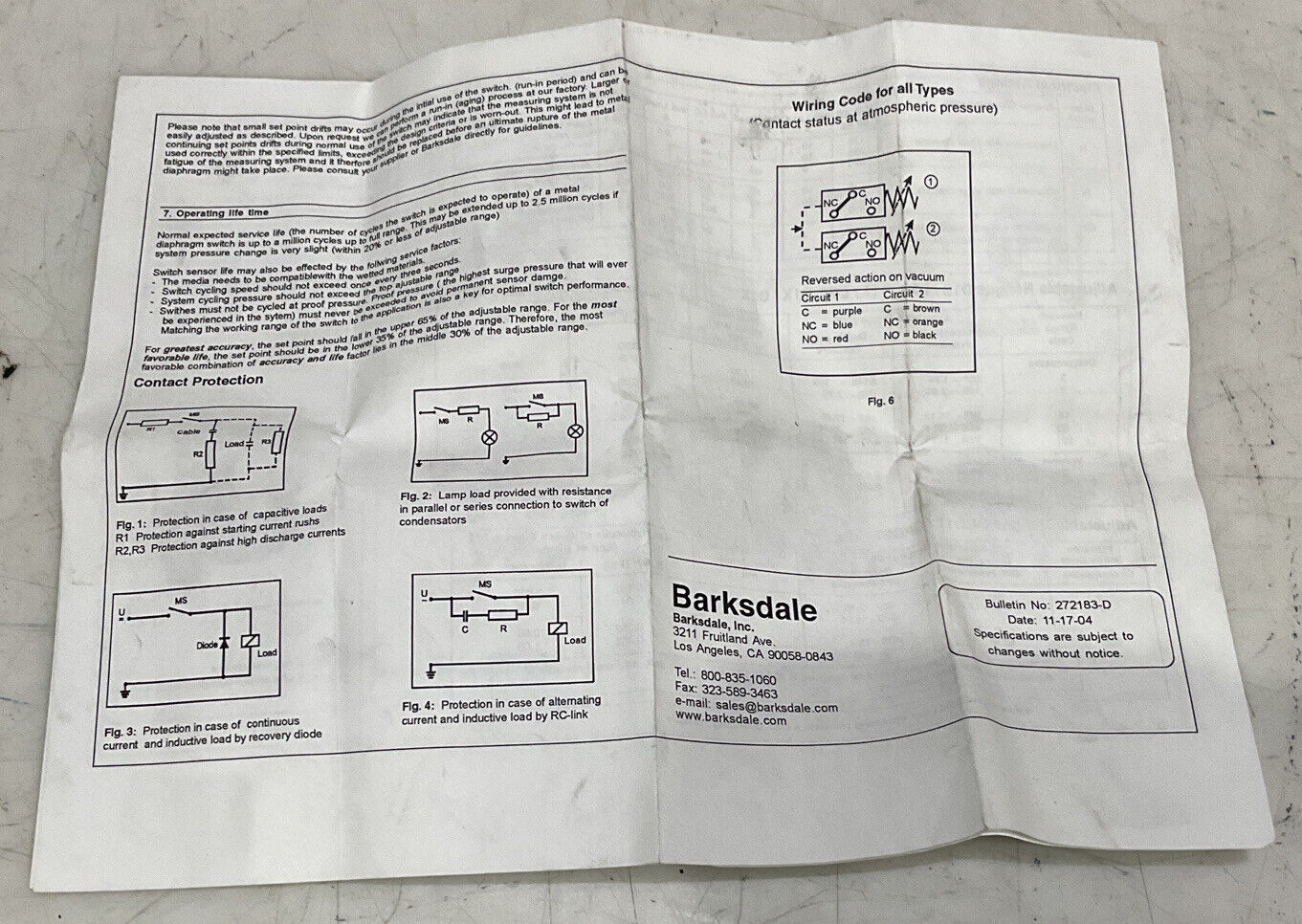 BARKSDALE DPD2T-A80SS PRESSURE OR VACUUM ACTUATED PRESSURE SWITCH 373