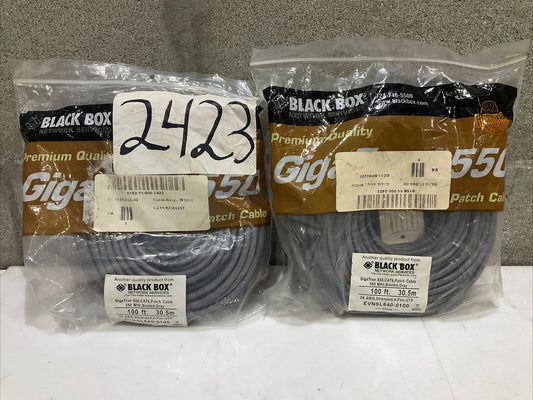 BLACK BOX EVNSL640-0100 PATCH CABLE GIGATRUE 550 CAT 6 100FT 30.5 LOT OF 2 U3S