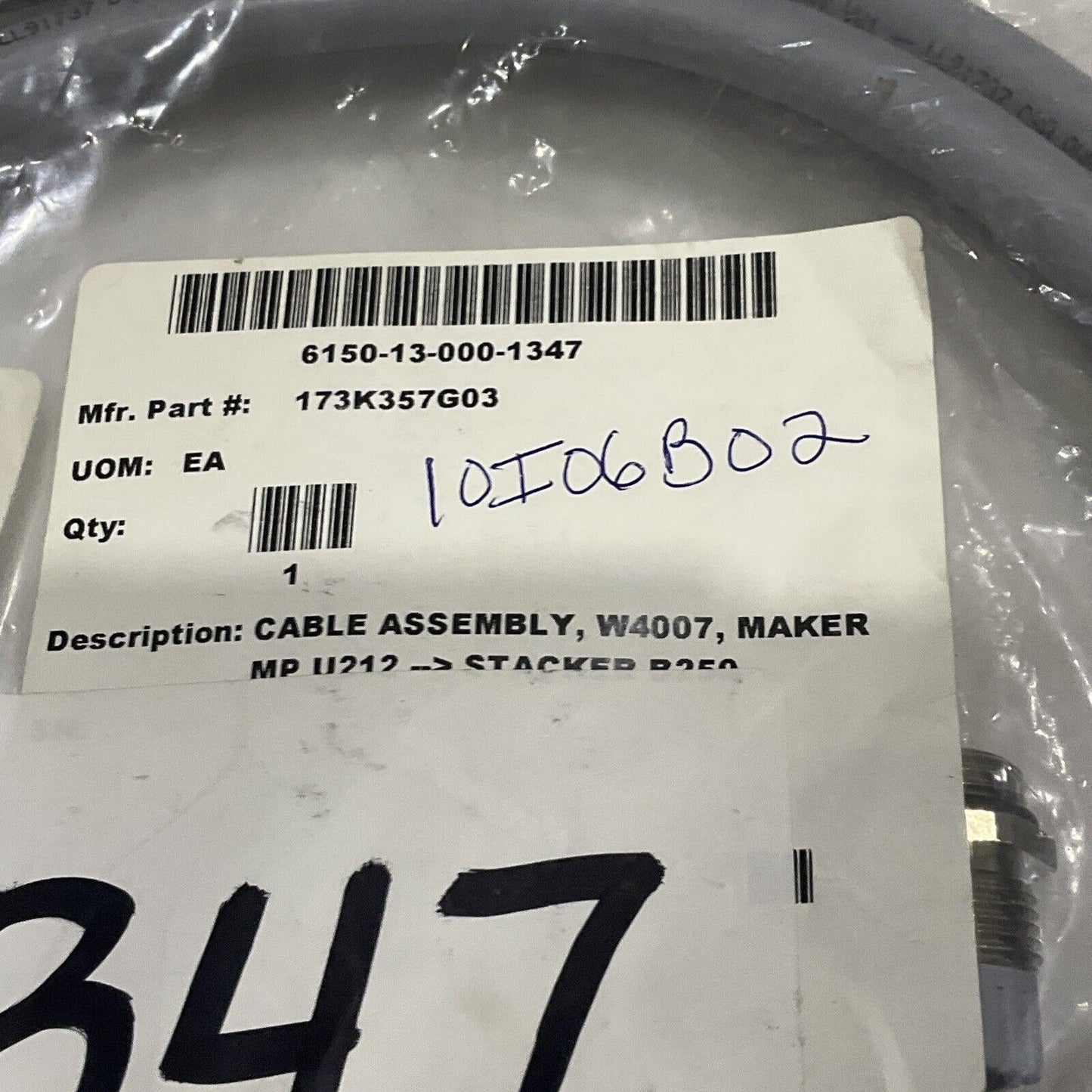 TURCK U2-16471 CABLE ASSEMBLY W4007 LOT OF 2 U3S
