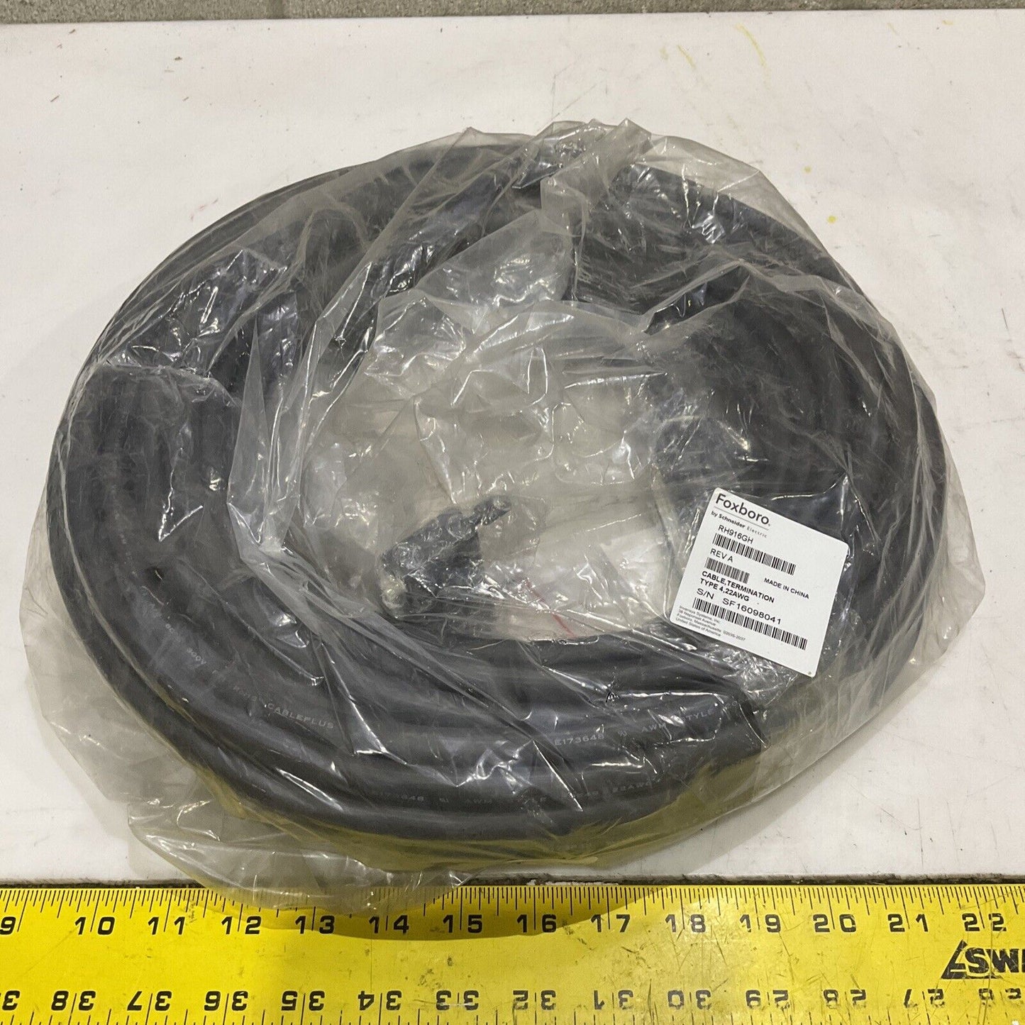 FOXBORO RH916GH REV A CABLE TERMINATION TYPE 4 22AWG 25 METERS 373