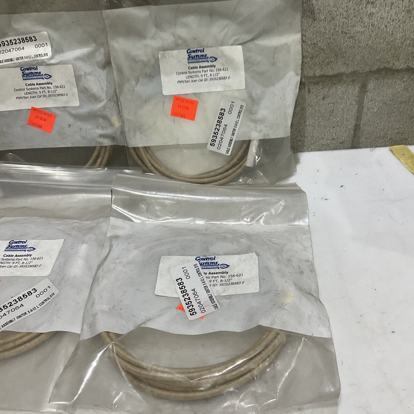 CONTROL ASSEMBLY 156-621 CABLE ASSEMBLY 9FT 8-1/2” LOT OF 6 373