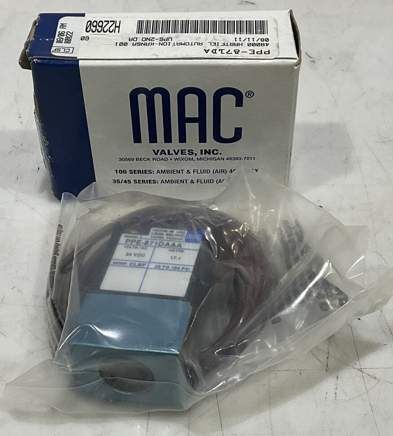 MAC PPE-871DAAA PNEUMATIC SOLENOID VALVE U3S
