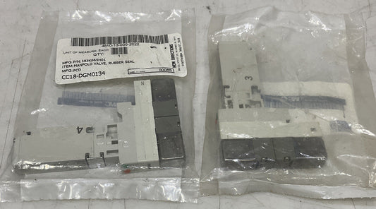 SMC VQ1401N-51/VQ1301N-51 RUBBER SEAL MANIFOLD VALVE LOT OF 2 U3S