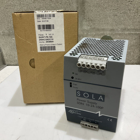 SOLA SDN-24-100P POWER SUPPLY 115/230VAC 5.0/2.0A 50/60HZ HEVI-DUTY U3S