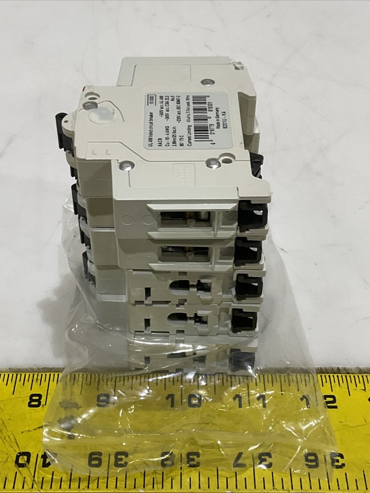 ABB MINI CIRCUIT BREAKERS S201U-K S201-C20 2201U-K4 S201-C10 LOT OF 5 U3S