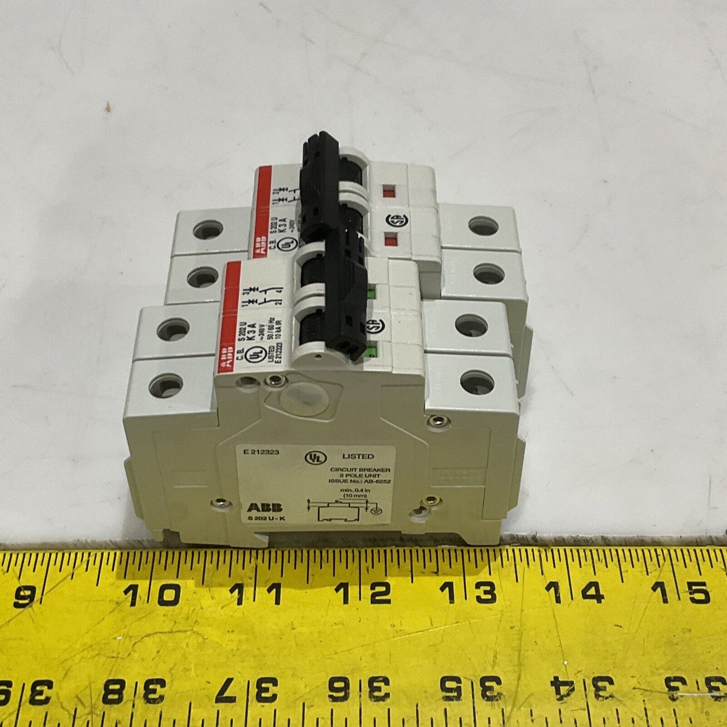 ABB S202U-K3 A MINI CIRCUIT BREAKER 50/60 HZ 2 P LOT OF 2 U3S